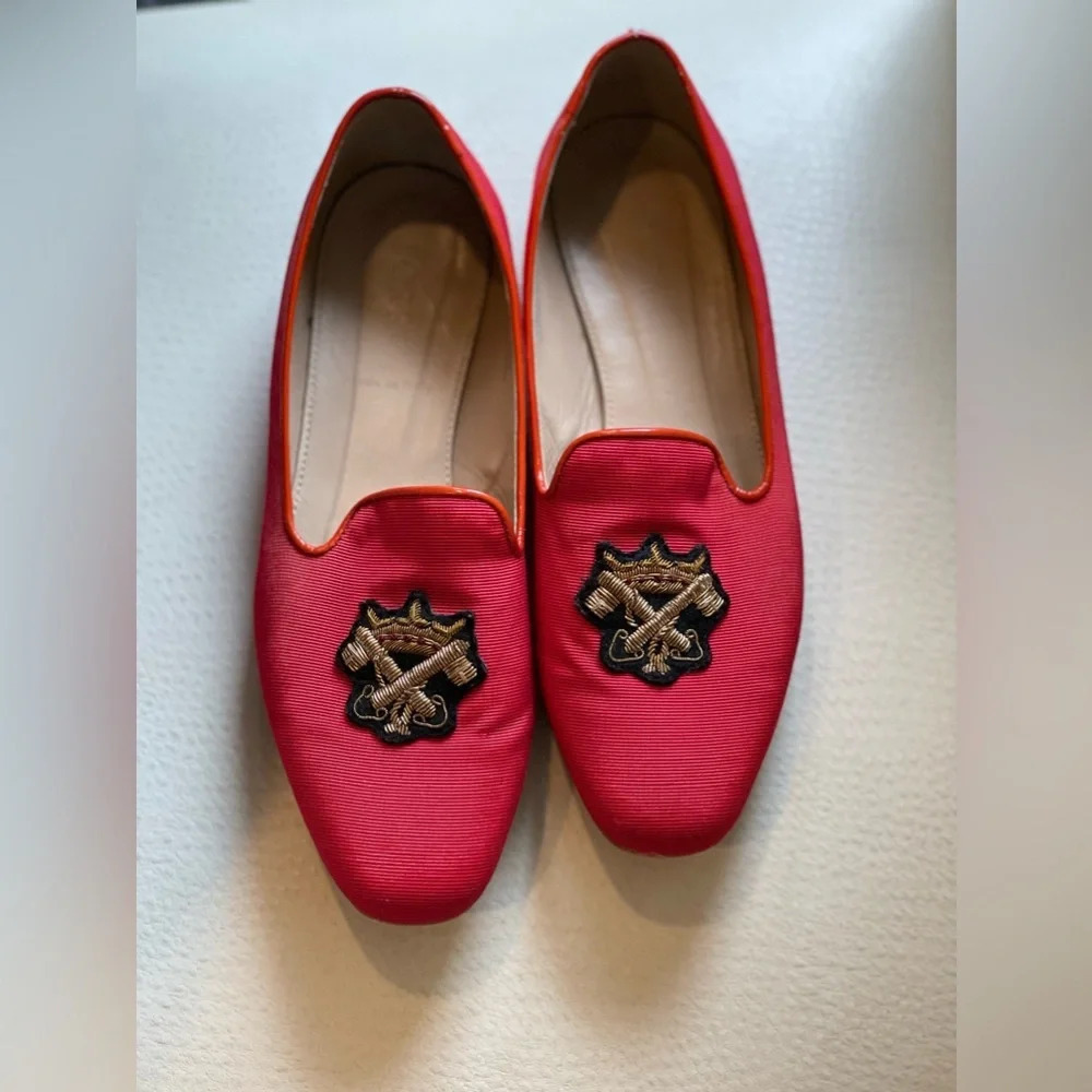 Red Smoking Slippers with Appliqué J. crew